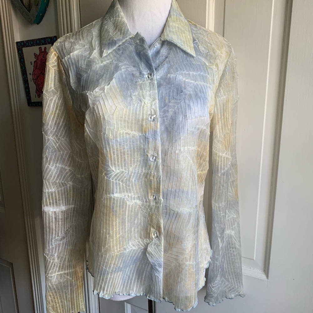 Custom designer semi sheer blouse sz 6